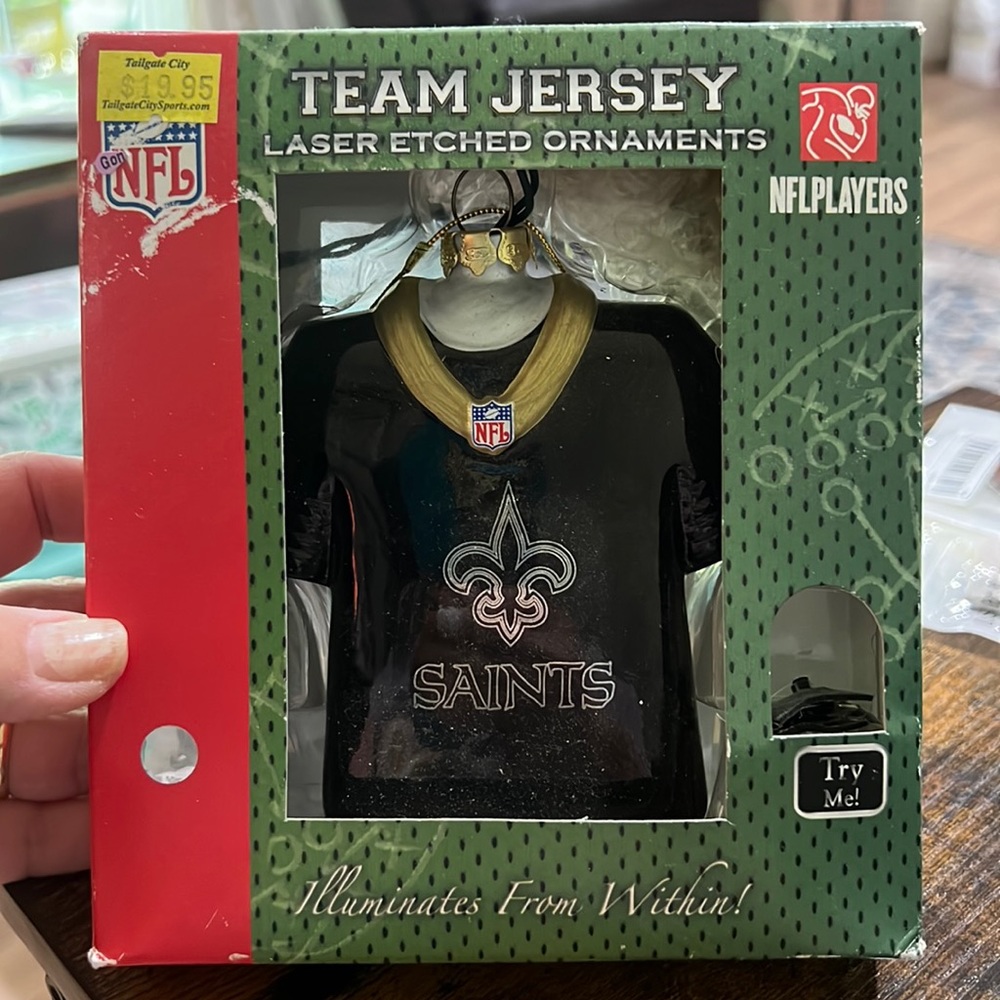 NFL Saints Team Jersey Christmas Ornament